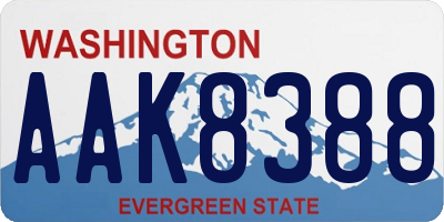 WA license plate AAK8388