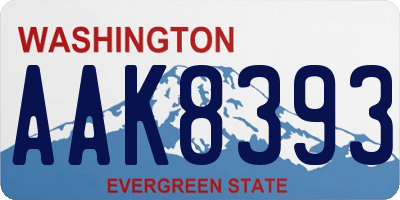 WA license plate AAK8393