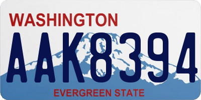 WA license plate AAK8394