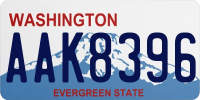 WA license plate AAK8396