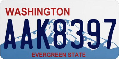 WA license plate AAK8397