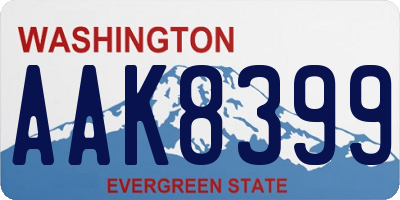 WA license plate AAK8399