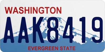 WA license plate AAK8419
