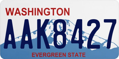 WA license plate AAK8427