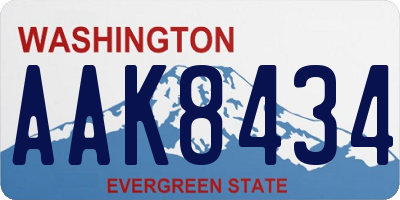 WA license plate AAK8434
