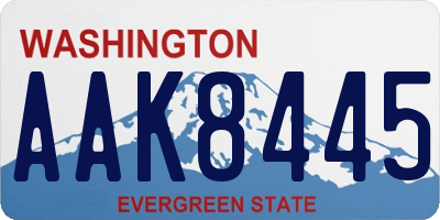 WA license plate AAK8445
