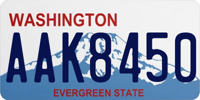 WA license plate AAK8450