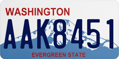 WA license plate AAK8451