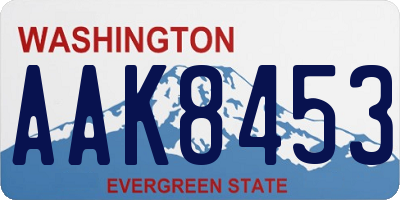 WA license plate AAK8453