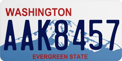 WA license plate AAK8457