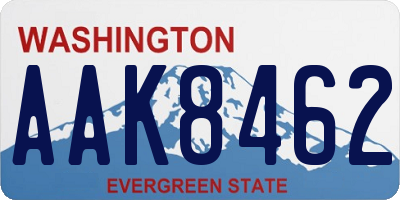 WA license plate AAK8462