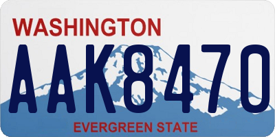 WA license plate AAK8470