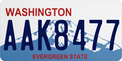 WA license plate AAK8477