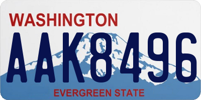 WA license plate AAK8496