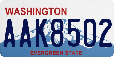WA license plate AAK8502