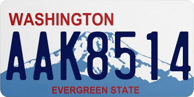 WA license plate AAK8514