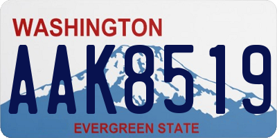 WA license plate AAK8519