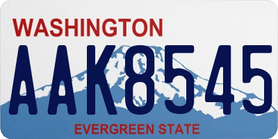 WA license plate AAK8545