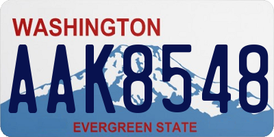 WA license plate AAK8548