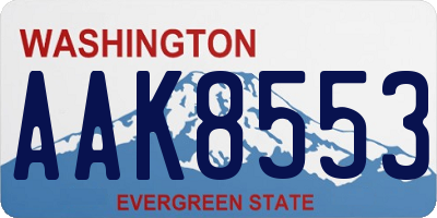 WA license plate AAK8553
