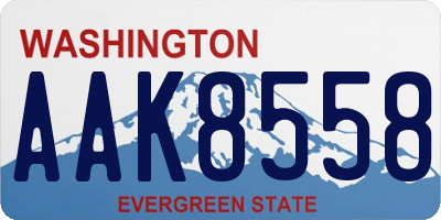 WA license plate AAK8558