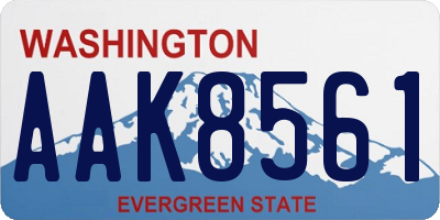 WA license plate AAK8561