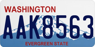 WA license plate AAK8563