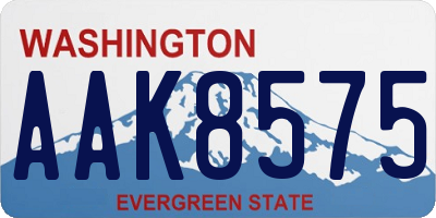 WA license plate AAK8575