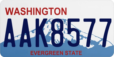 WA license plate AAK8577