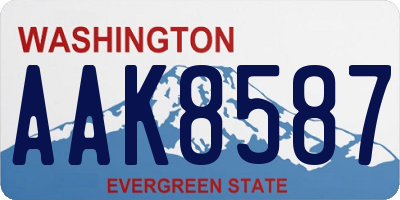 WA license plate AAK8587