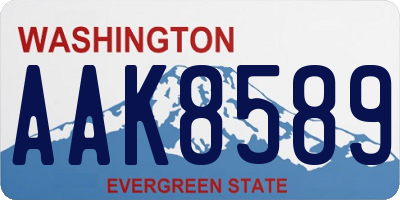 WA license plate AAK8589