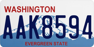 WA license plate AAK8594