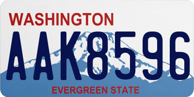 WA license plate AAK8596