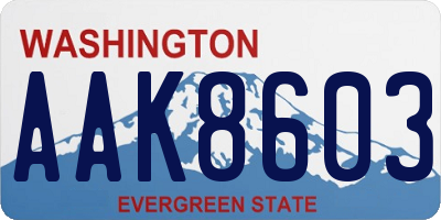 WA license plate AAK8603