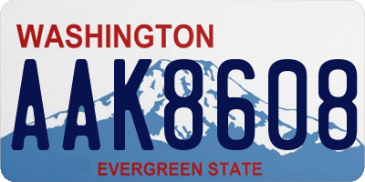 WA license plate AAK8608
