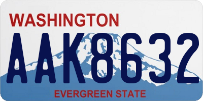 WA license plate AAK8632