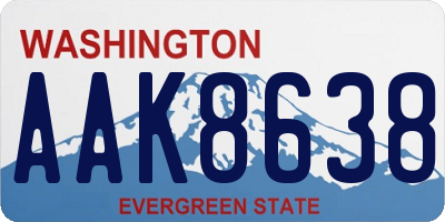 WA license plate AAK8638