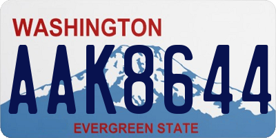WA license plate AAK8644