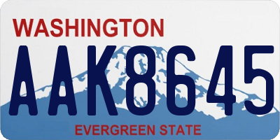 WA license plate AAK8645