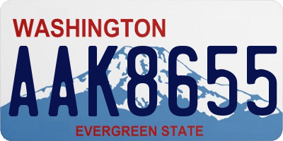 WA license plate AAK8655