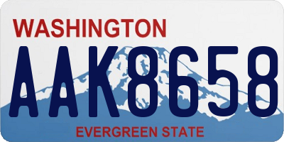 WA license plate AAK8658