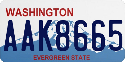 WA license plate AAK8665