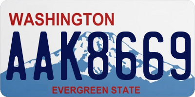 WA license plate AAK8669
