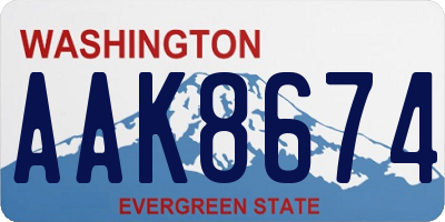 WA license plate AAK8674