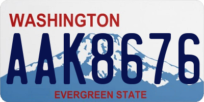 WA license plate AAK8676