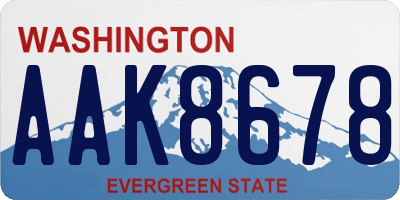 WA license plate AAK8678