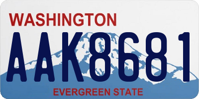 WA license plate AAK8681
