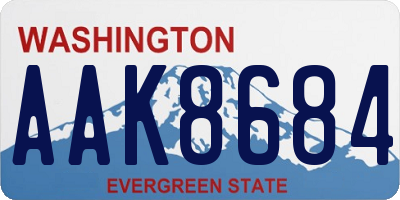 WA license plate AAK8684