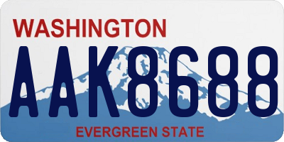 WA license plate AAK8688