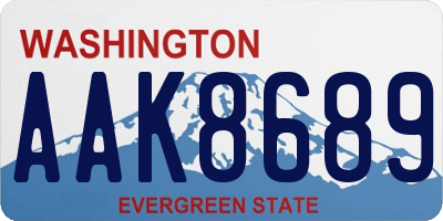 WA license plate AAK8689
